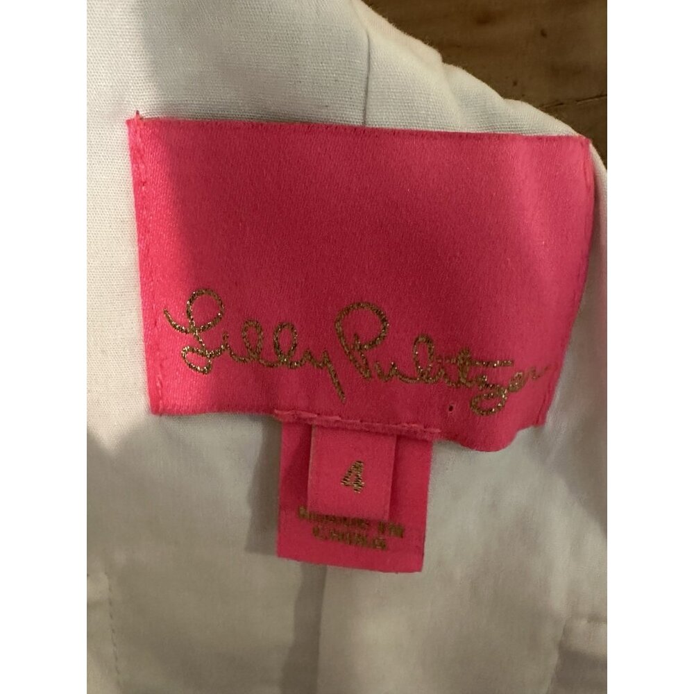 Lilly Pulitzer Sundea One-shoulder Eyelet Shift Dress Size 4 Lace Vacation - Picture 5 of 11